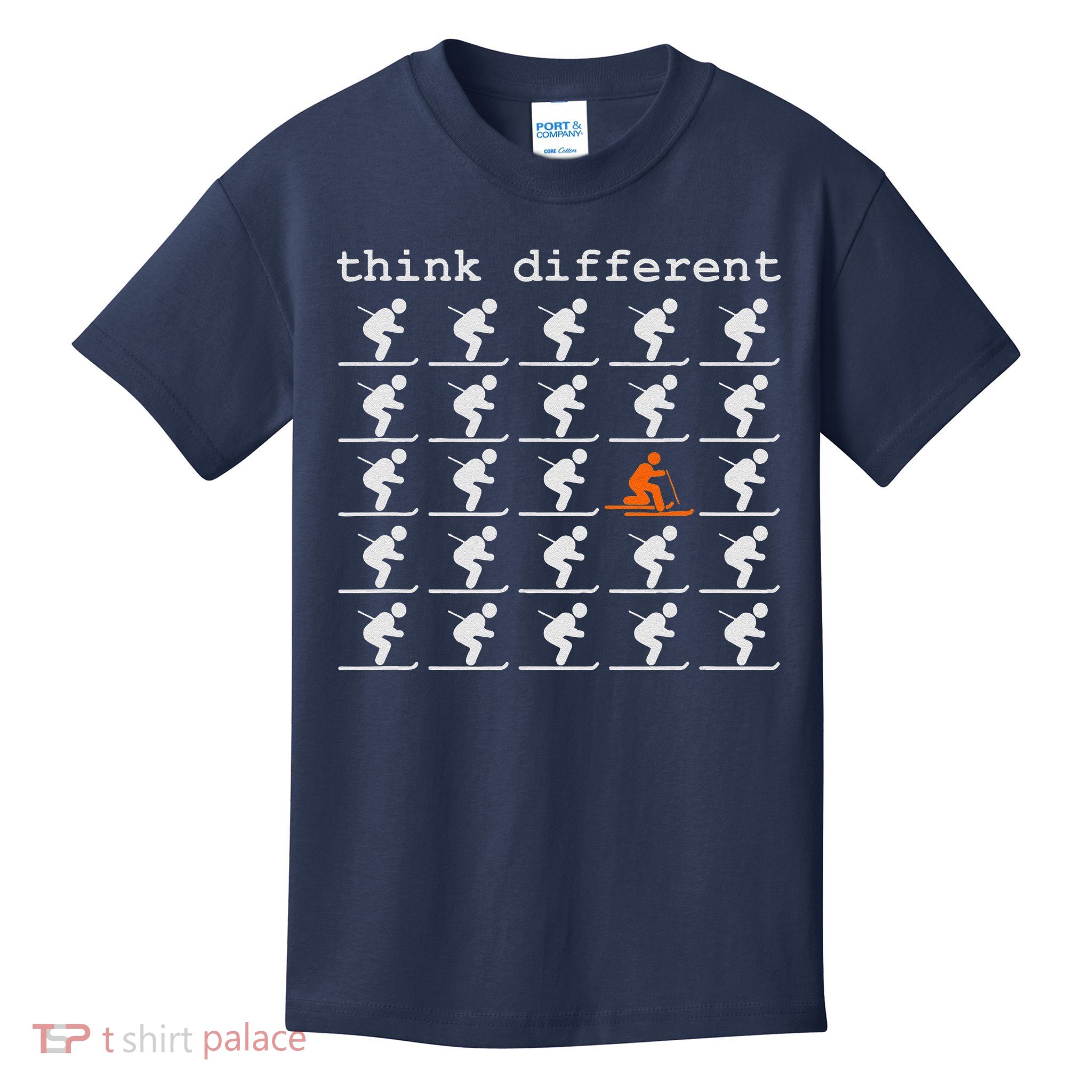 Telemark Skiing Free your Heel Think Different Ski Kids T-Shirt