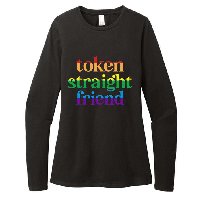 Token Straight Friend Womens CVC Long Sleeve Shirt