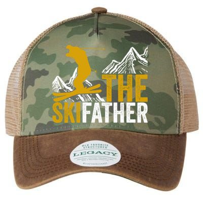 The Ski Father Cool Dad Skiing Adventure Slope Style Design Funny Gift Legacy Tie Dye Trucker Hat