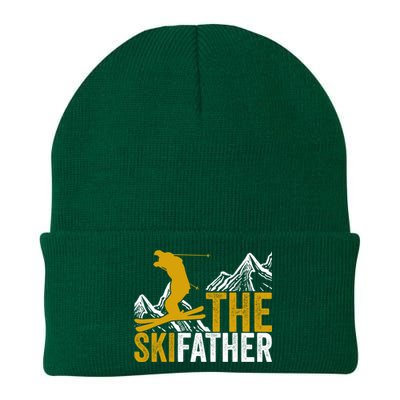 The Ski Father Cool Dad Skiing Adventure Slope Style Design Funny Gift Knit Cap Winter Beanie