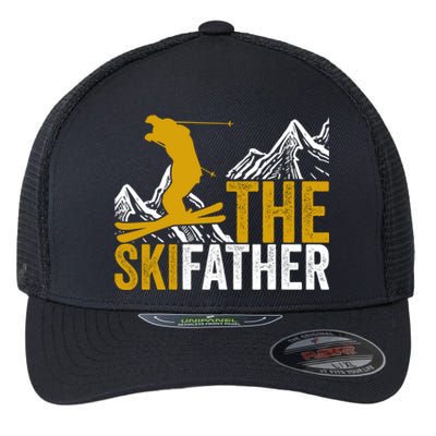 The Ski Father Cool Dad Skiing Adventure Slope Style Design Funny Gift Flexfit Unipanel Trucker Cap