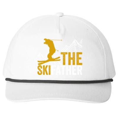 The Ski Father Cool Dad Skiing Adventure Slope Style Design Funny Gift Snapback Five-Panel Rope Hat