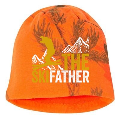 The Ski Father Cool Dad Skiing Adventure Slope Style Design Funny Gift Kati - Camo Knit Beanie