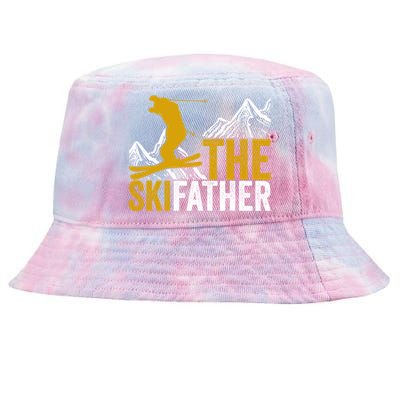 The Ski Father Cool Dad Skiing Adventure Slope Style Design Funny Gift Tie-Dyed Bucket Hat