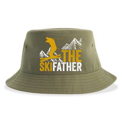 The Ski Father Cool Dad Skiing Adventure Slope Style Design Funny Gift Sustainable Bucket Hat