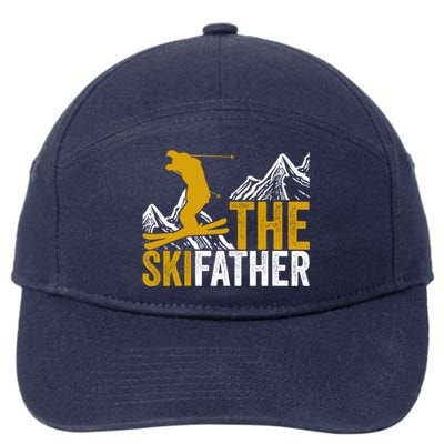 The Ski Father Cool Dad Skiing Adventure Slope Style Design Funny Gift 7-Panel Snapback Hat