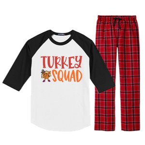 Turkey Squad Funny Thanksgiving Funny Gift Raglan Sleeve Pajama Set