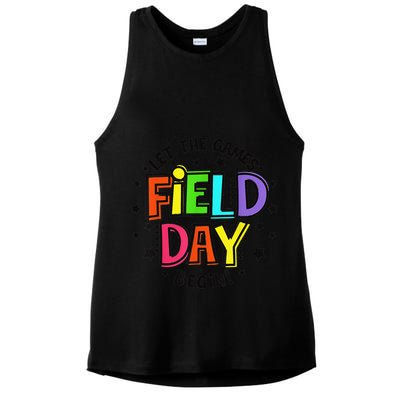 Teacher Student Field Day Let The Games Begin Field Day Ladies PosiCharge Tri-Blend Wicking Tank