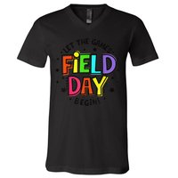 Teacher Student Field Day Let The Games Begin Field Day V-Neck T-Shirt