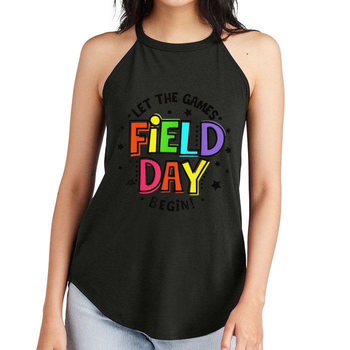 Teacher Student Field Day Let The Games Begin Field Day Women's Perfect Tri Rocker Tank