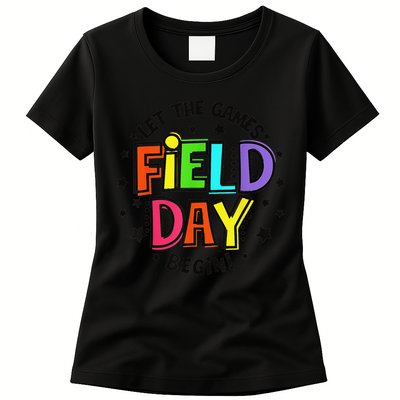 Teacher Student Field Day Let The Games Begin Field Day Womens T-Shirt
