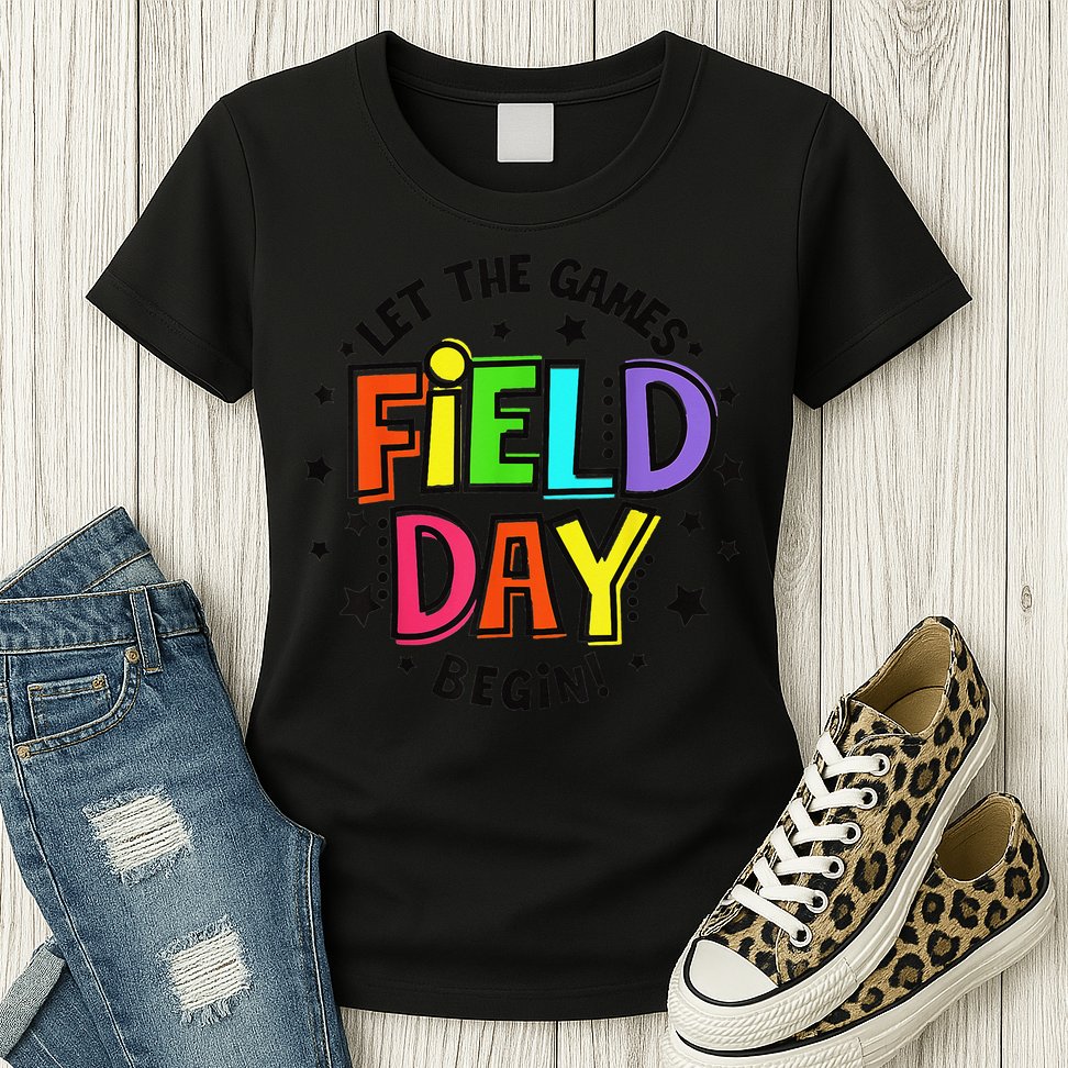 Teacher Student Field Day Let The Games Begin Field Day Womens T-Shirt