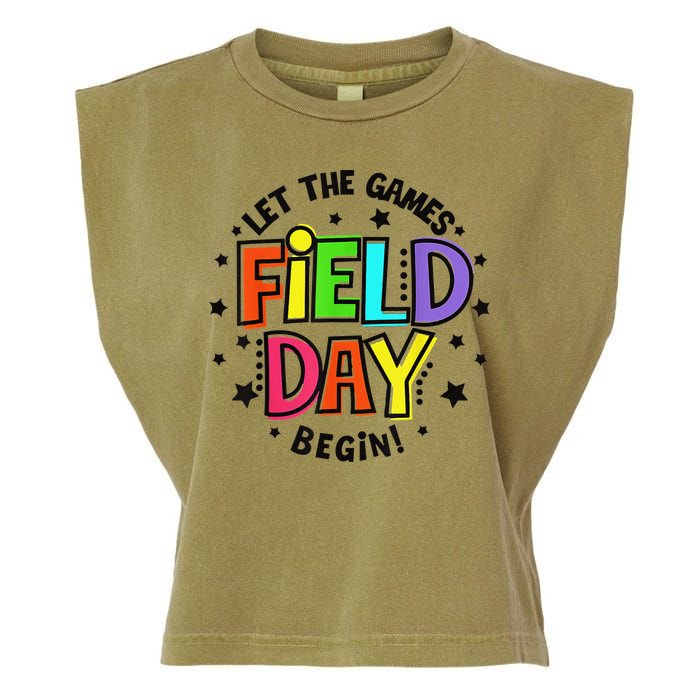 Teacher Student Field Day Let The Games Begin Field Day Garment-Dyed Women's Muscle Tee