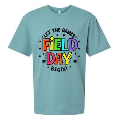 Teacher Student Field Day Let The Games Begin Field Day Sueded Cloud Jersey T-Shirt