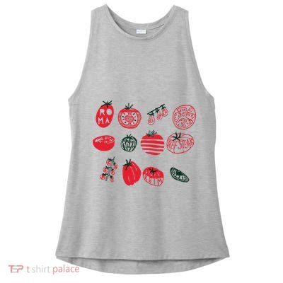 Tomato Shirts Foodie Gardening Gift Ladies PosiCharge Tri-Blend Wicking Tank