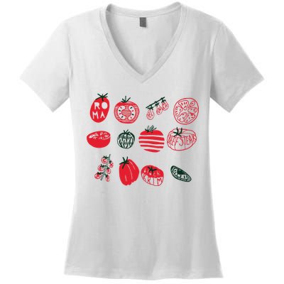 Tomato Shirts Foodie Gardening Gift Women's V-Neck T-Shirt