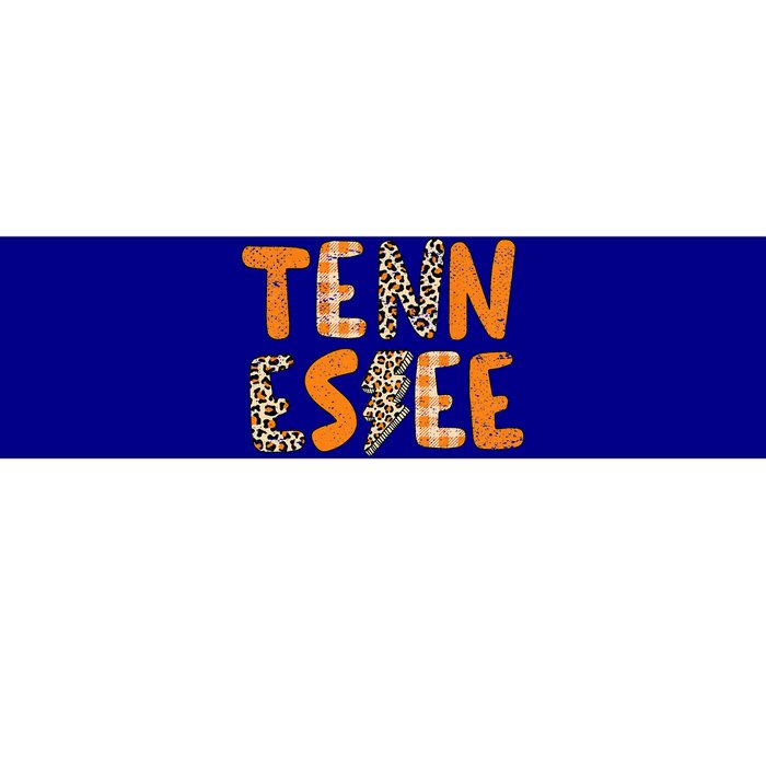 Tennessee State Flag Orange Plaid Leopard TN Bumper Sticker