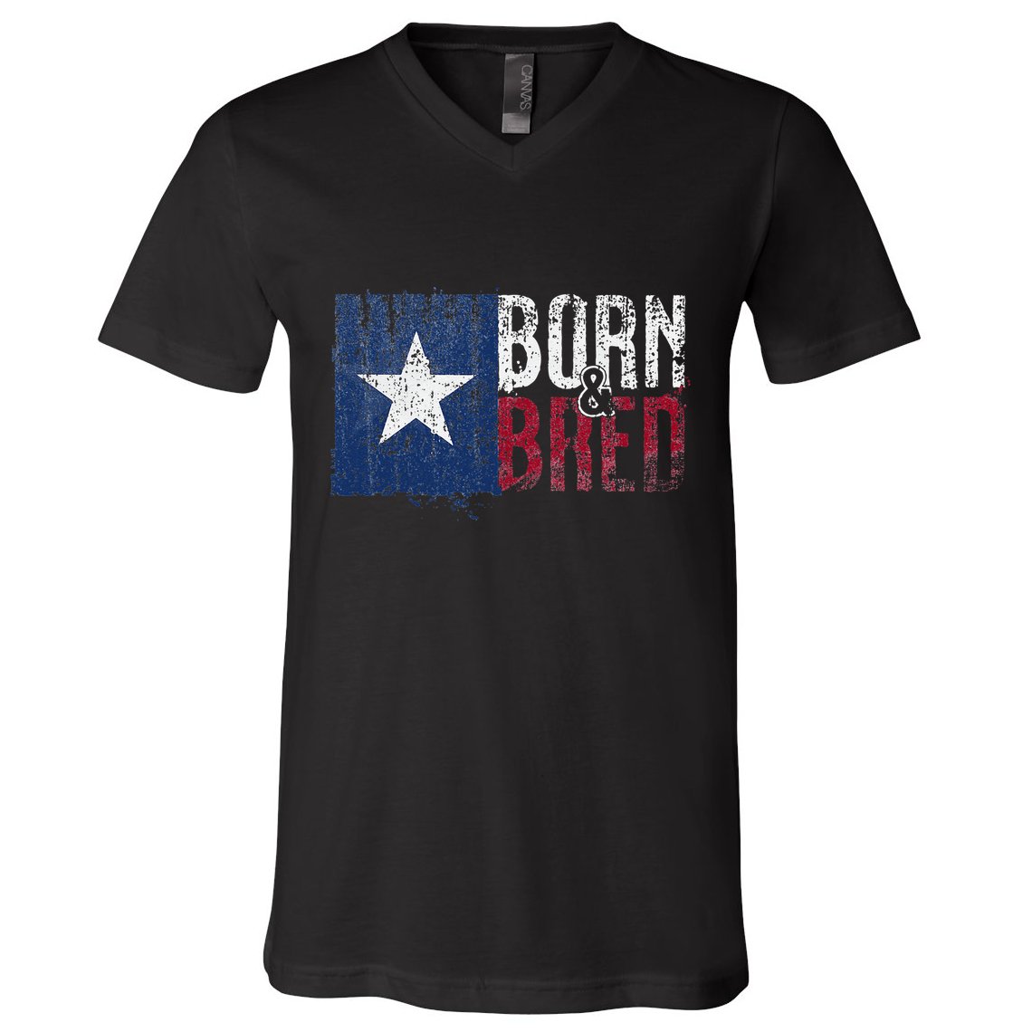Texas State Flag Pride Born & Bred Native Home V-Neck T-Shirt