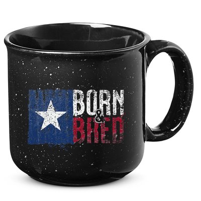 Texas State Flag Pride Born & Bred Native Home 15oz Campfire Ceramic Mug