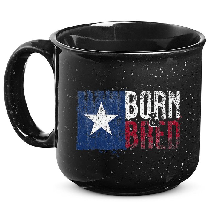 Texas State Flag Pride Born & Bred Native Home 15oz Campfire Ceramic Mug