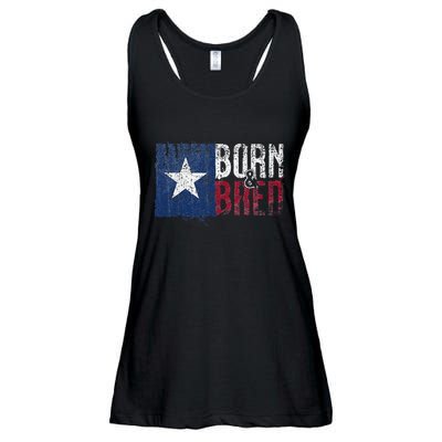 Texas State Flag Pride Born & Bred Native Home Ladies Essential Flowy Tank