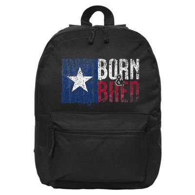 Texas State Flag Pride Born & Bred Native Home 16 in Basic Backpack