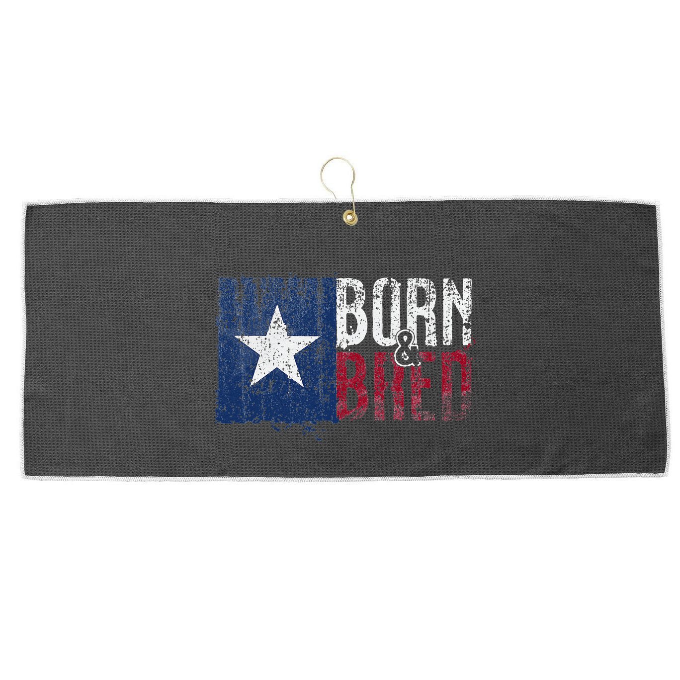 Texas State Flag Pride Born & Bred Native Home Large Microfiber Waffle Golf Towel