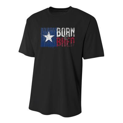 Texas State Flag Pride Born & Bred Native Home Youth Performance Sprint T-Shirt