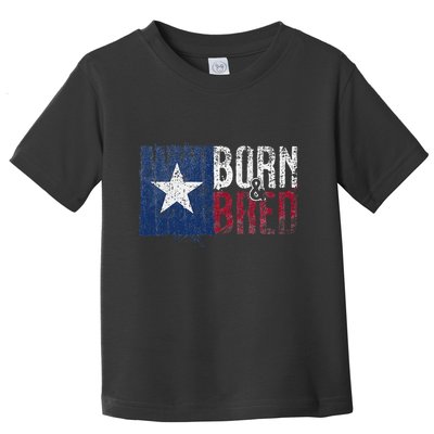 Texas State Flag Pride Born & Bred Native Home Toddler T-Shirt