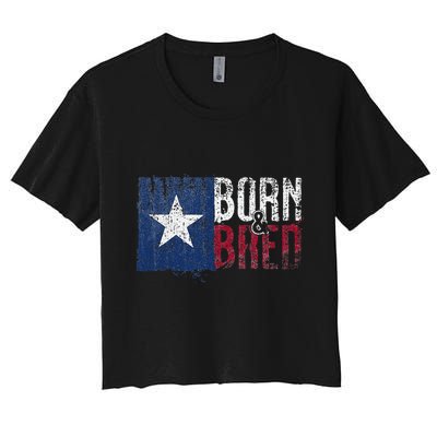 Texas State Flag Pride Born & Bred Native Home Crop Top