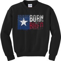 Texas State Flag Pride Born & Bred Native Home Kids Sweatshirt