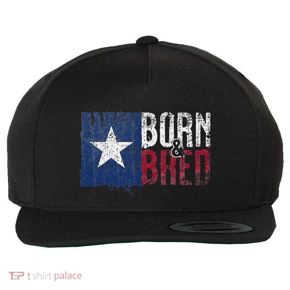 Texas State Flag Pride Born & Bred Native Home Wool Snapback Cap