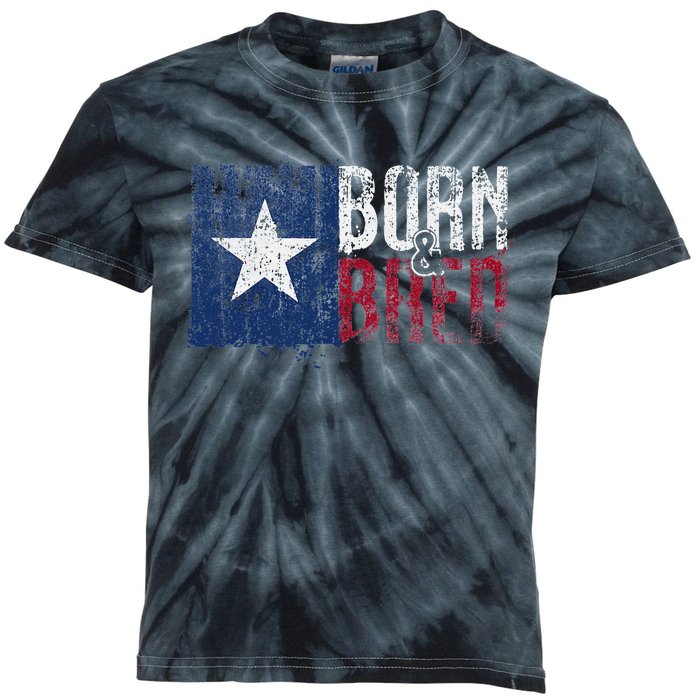 Texas State Flag Pride Born & Bred Native Home Kids Tie-Dye T-Shirt