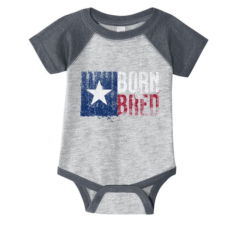 Texas State Flag Pride Born & Bred Native Home Infant Baby Jersey Bodysuit
