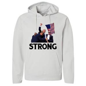 Trump Strong Fist Hand Us Vote Trump 2024 Survives Rally Performance Fleece Hoodie