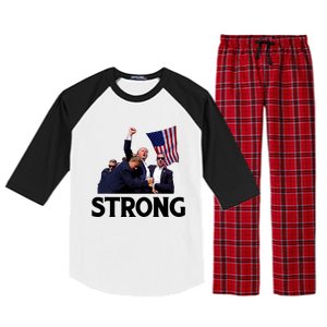 Trump Strong Fist Hand Us Vote Trump 2024 Survives Rally Raglan Sleeve Pajama Set