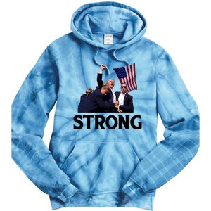 Trump Strong Fist Hand Us Vote Trump 2024 Survives Rally Tie Dye Hoodie