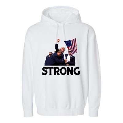 Trump Strong Fist Hand Us Vote Trump 2024 Survives Rally Garment-Dyed Fleece Hoodie