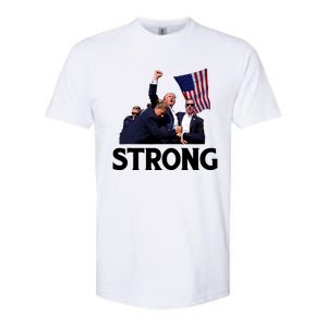 Trump Strong Fist Hand Us Vote Trump 2024 Survives Rally Softstyle CVC T-Shirt