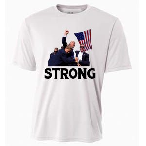 Trump Strong Fist Hand Us Vote Trump 2024 Survives Rally Cooling Performance Crew T-Shirt