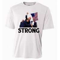 Trump Strong Fist Hand Us Vote Trump 2024 Survives Rally Cooling Performance Crew T-Shirt