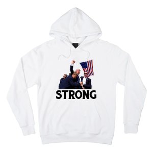 Trump Strong Fist Hand Us Vote Trump 2024 Survives Rally Hoodie