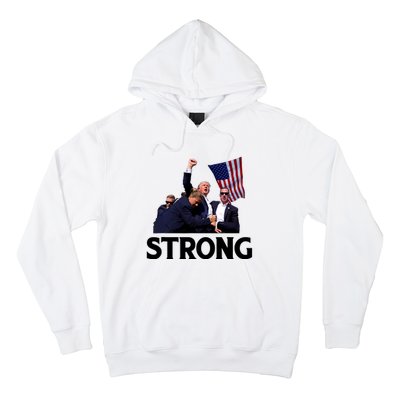 Trump Strong Fist Hand Us Vote Trump 2024 Survives Rally Hoodie