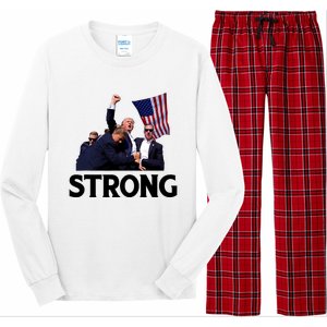 Trump Strong Fist Hand Us Vote Trump 2024 Survives Rally Long Sleeve Pajama Set