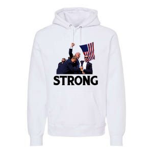 Trump Strong Fist Hand Us Vote Trump 2024 Survives Rally Premium Hoodie