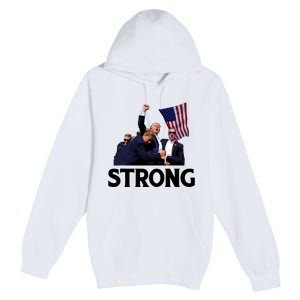 Trump Strong Fist Hand Us Vote Trump 2024 Survives Rally Premium Pullover Hoodie