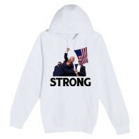 Trump Strong Fist Hand Us Vote Trump 2024 Survives Rally Premium Pullover Hoodie