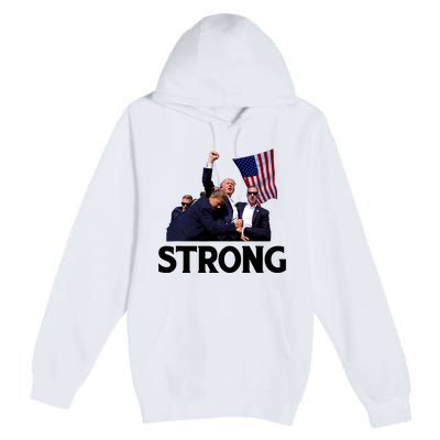 Trump Strong Fist Hand Us Vote Trump 2024 Survives Rally Premium Pullover Hoodie