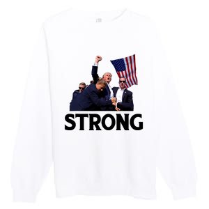 Trump Strong Fist Hand Us Vote Trump 2024 Survives Rally Premium Crewneck Sweatshirt