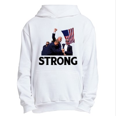 Trump Strong Fist Hand Us Vote Trump 2024 Survives Rally Urban Pullover Hoodie